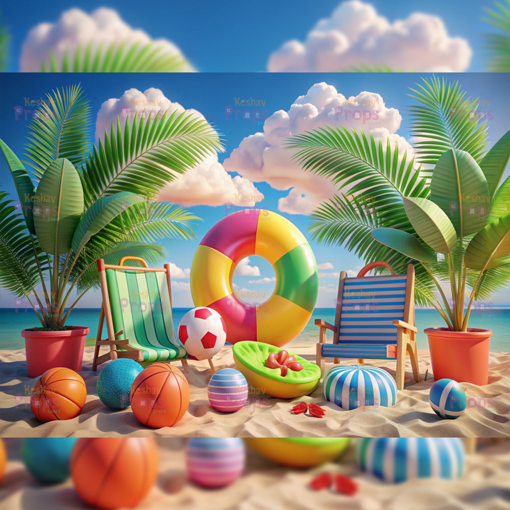 Beach Theme Backdrop (1213)
