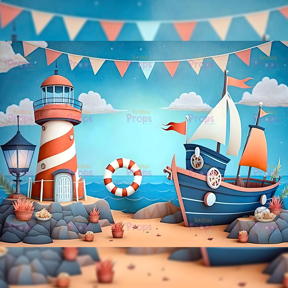 Beach Theme Backdrop (1392)