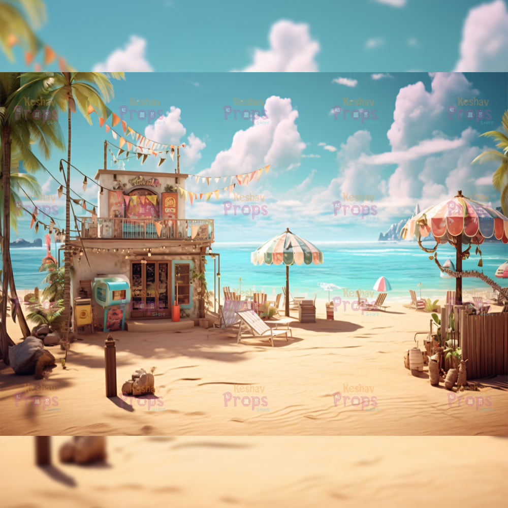 Beach Theme Backdrop (2119)