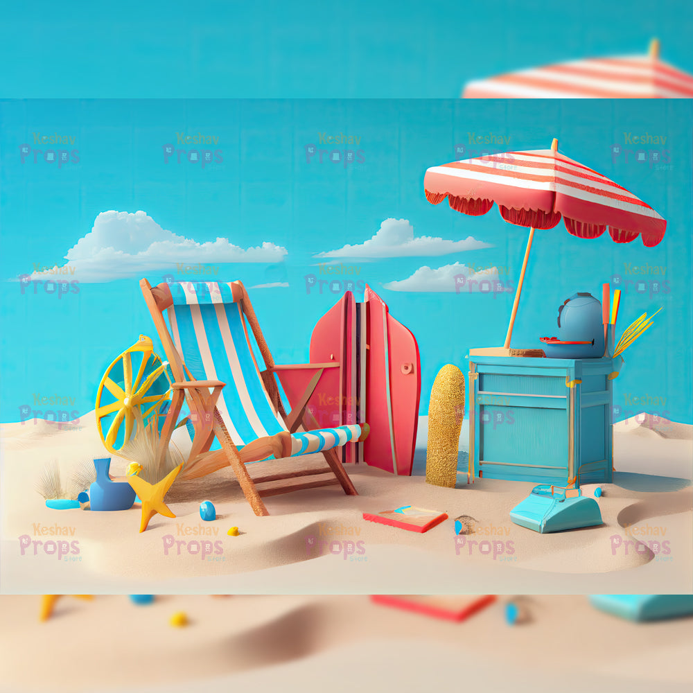 Beach Theme Backdrop (2122)