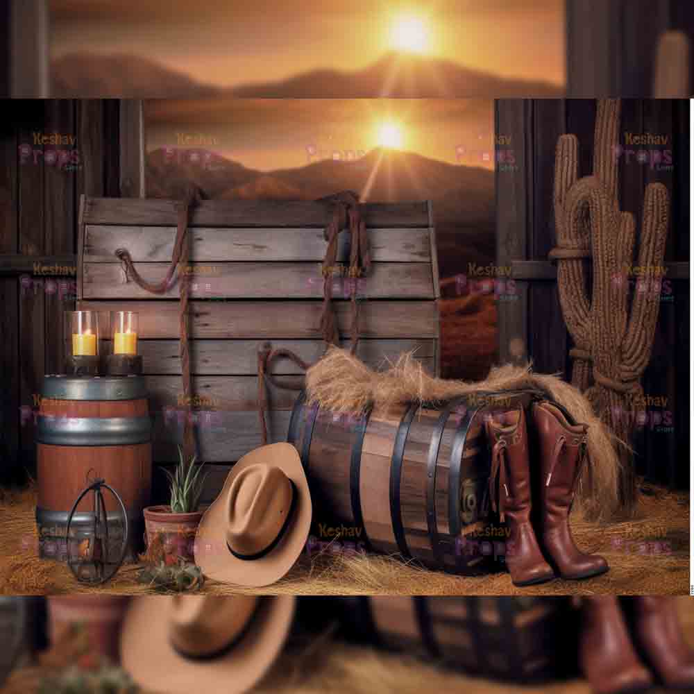 Cow Boy Theme Backdrop (2280)