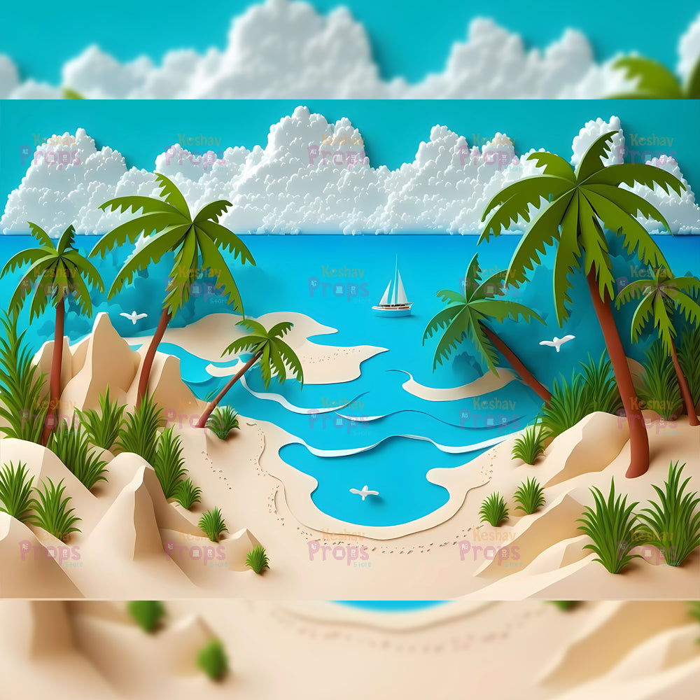 Beach Theme Backdrop (2789)