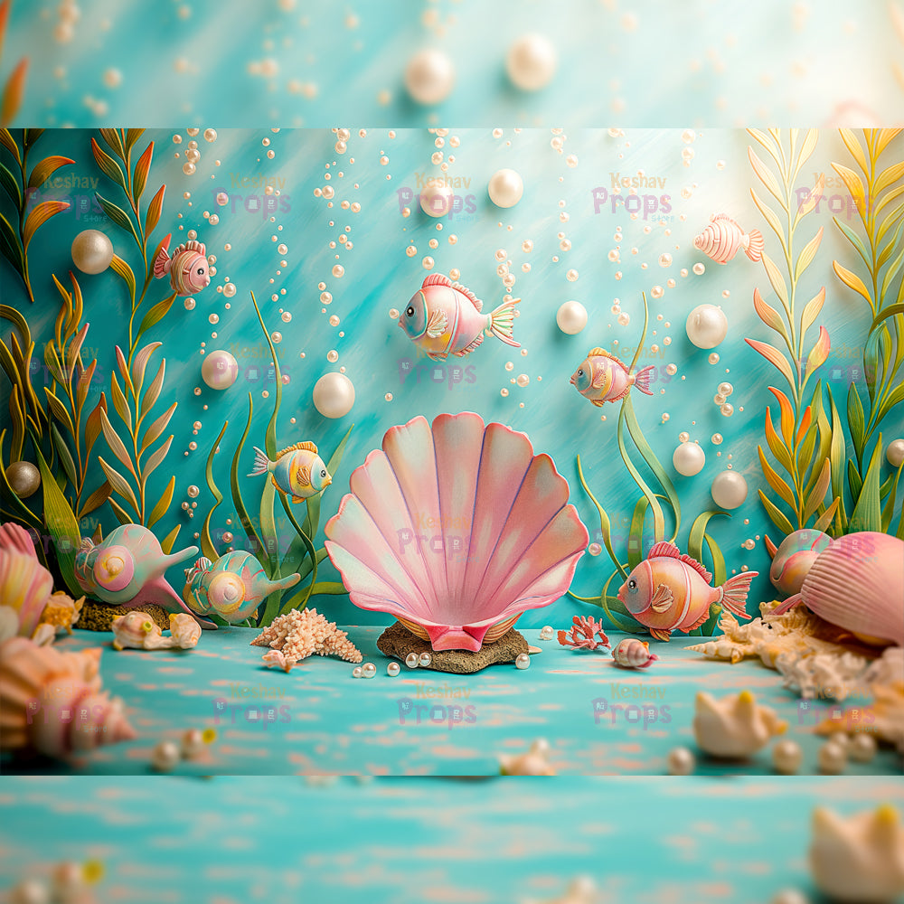 Mermaid Theme Backdrop (3997)