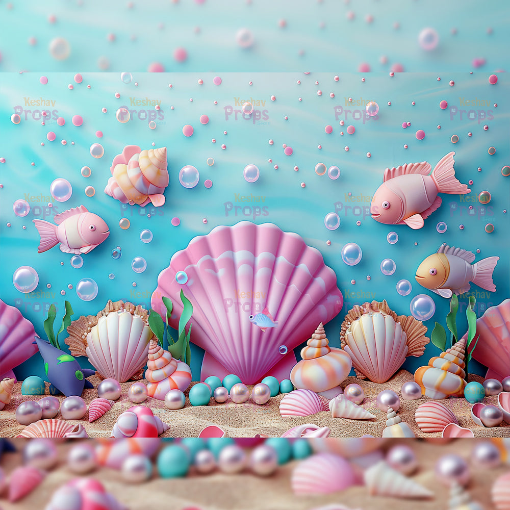 Mermaid Theme Backdrop (4232)