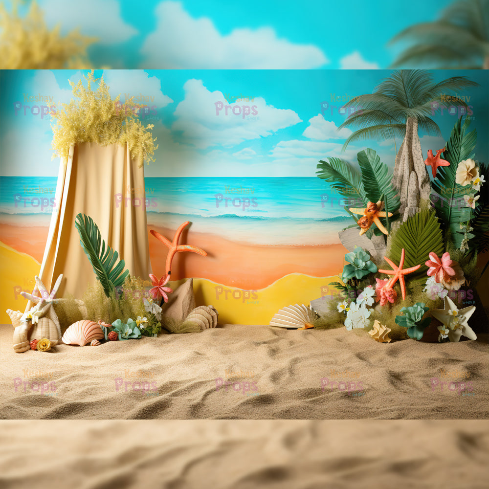 Beach Theme Backdrop (4239)