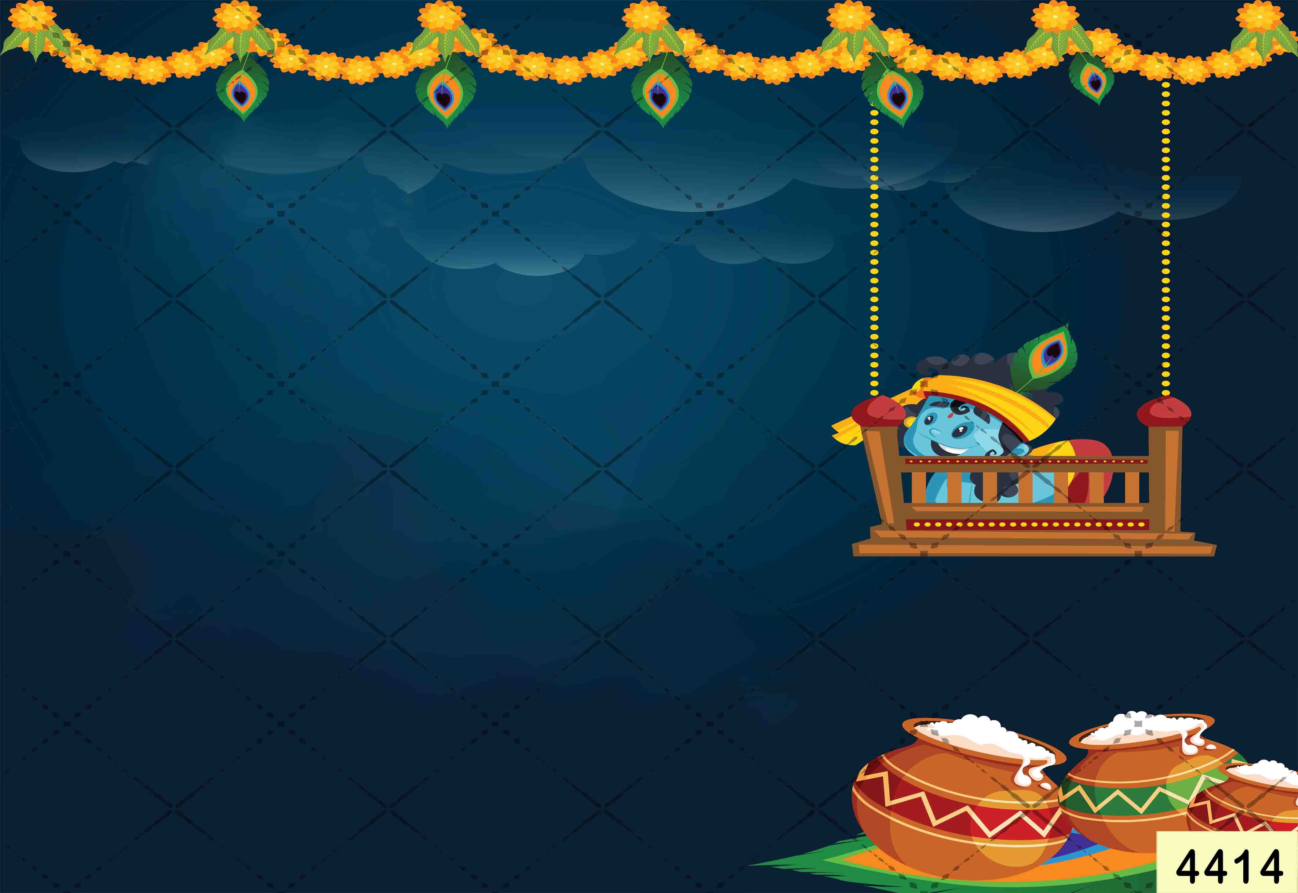 Janmashtami Backdrops | 5*7 Feet (4414)
