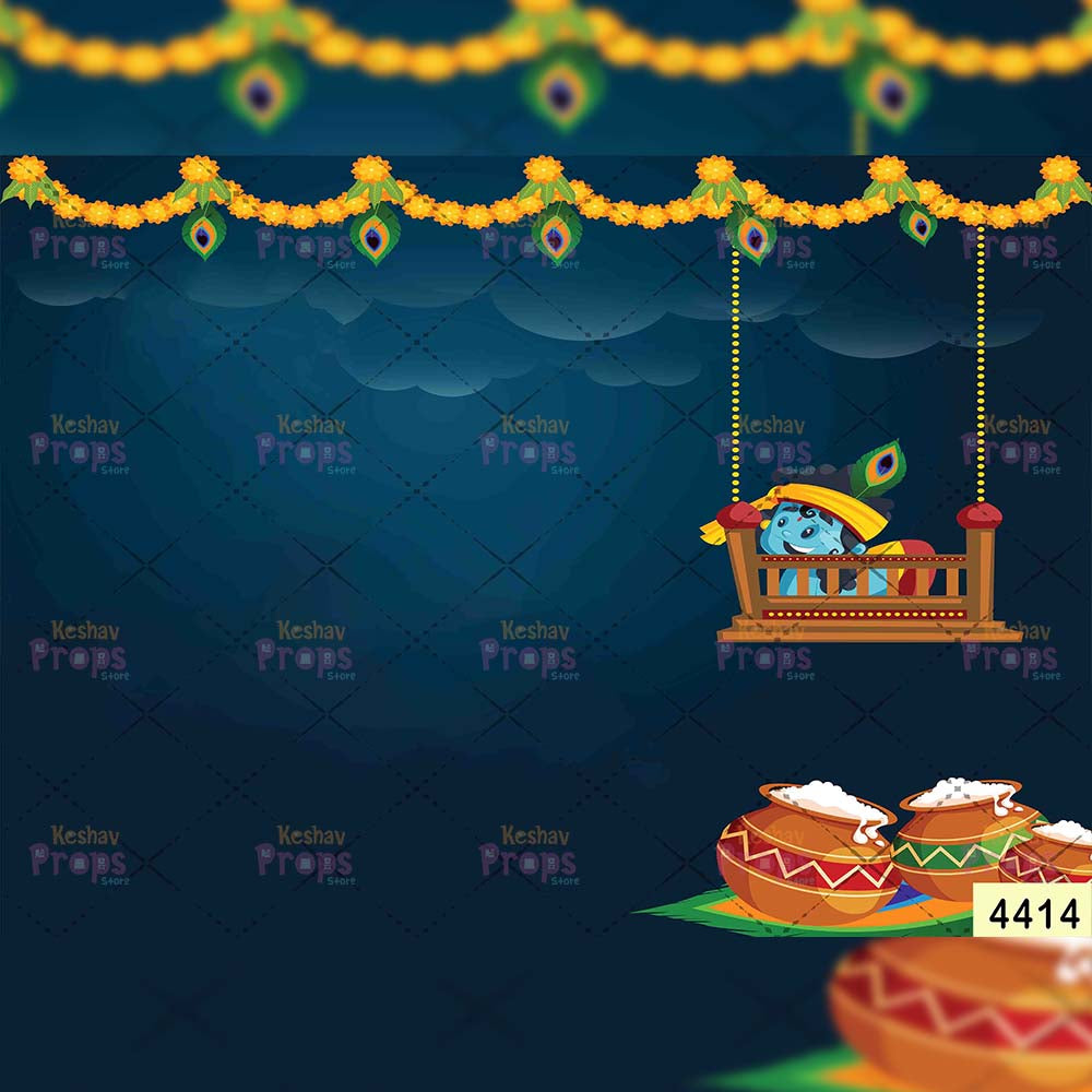 Janmashtami Backdrops | 5*7 Feet (4414)