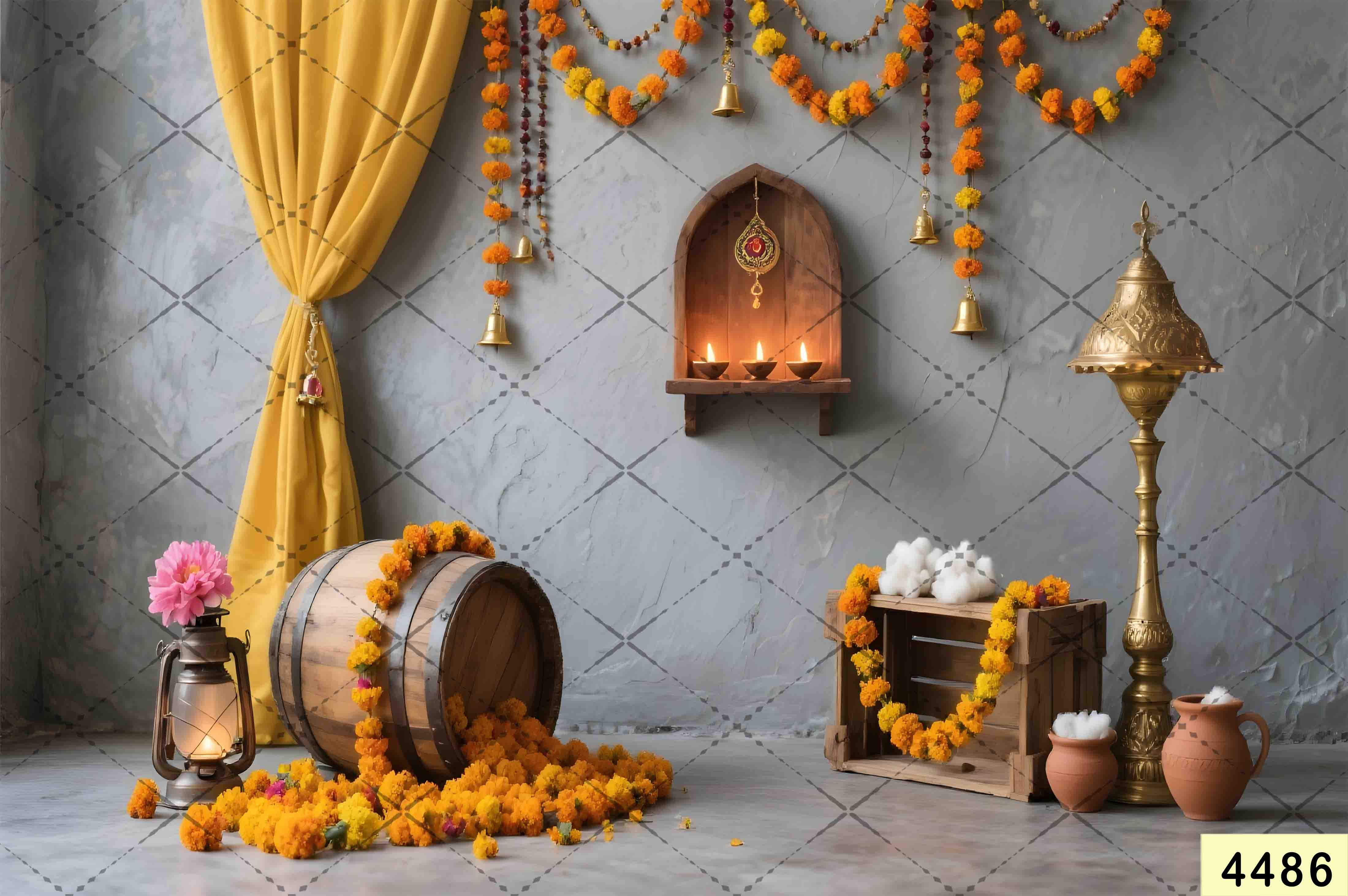 Janmashtami Backdrops | 5*7 Feet (4486)