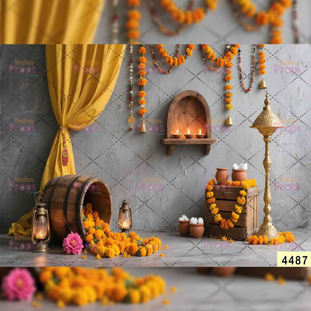 Janmashtami Backdrops | 5*7 Feet (4487)