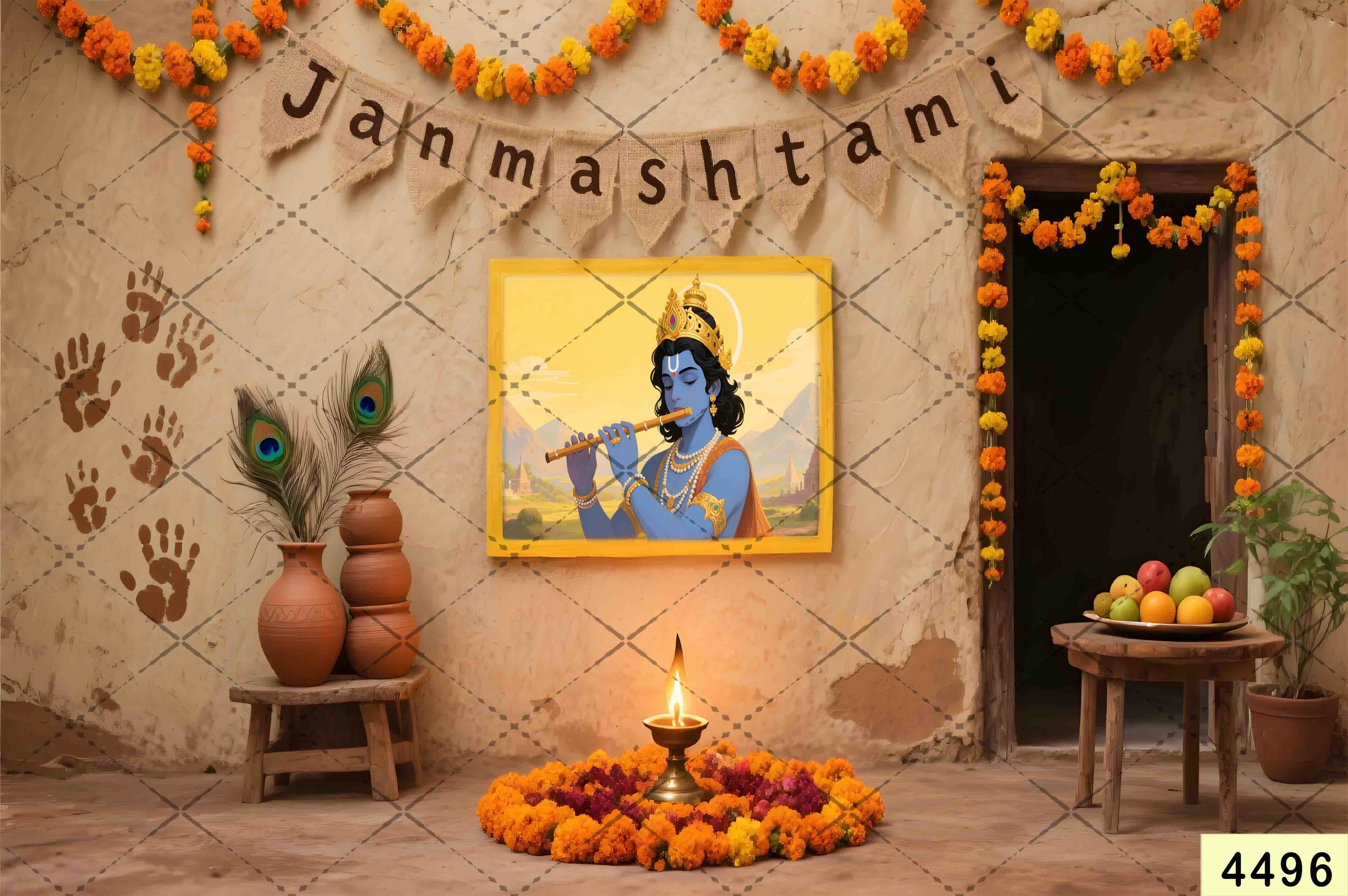 Janmashtami Backdrops | 5*7 Feet (4496)