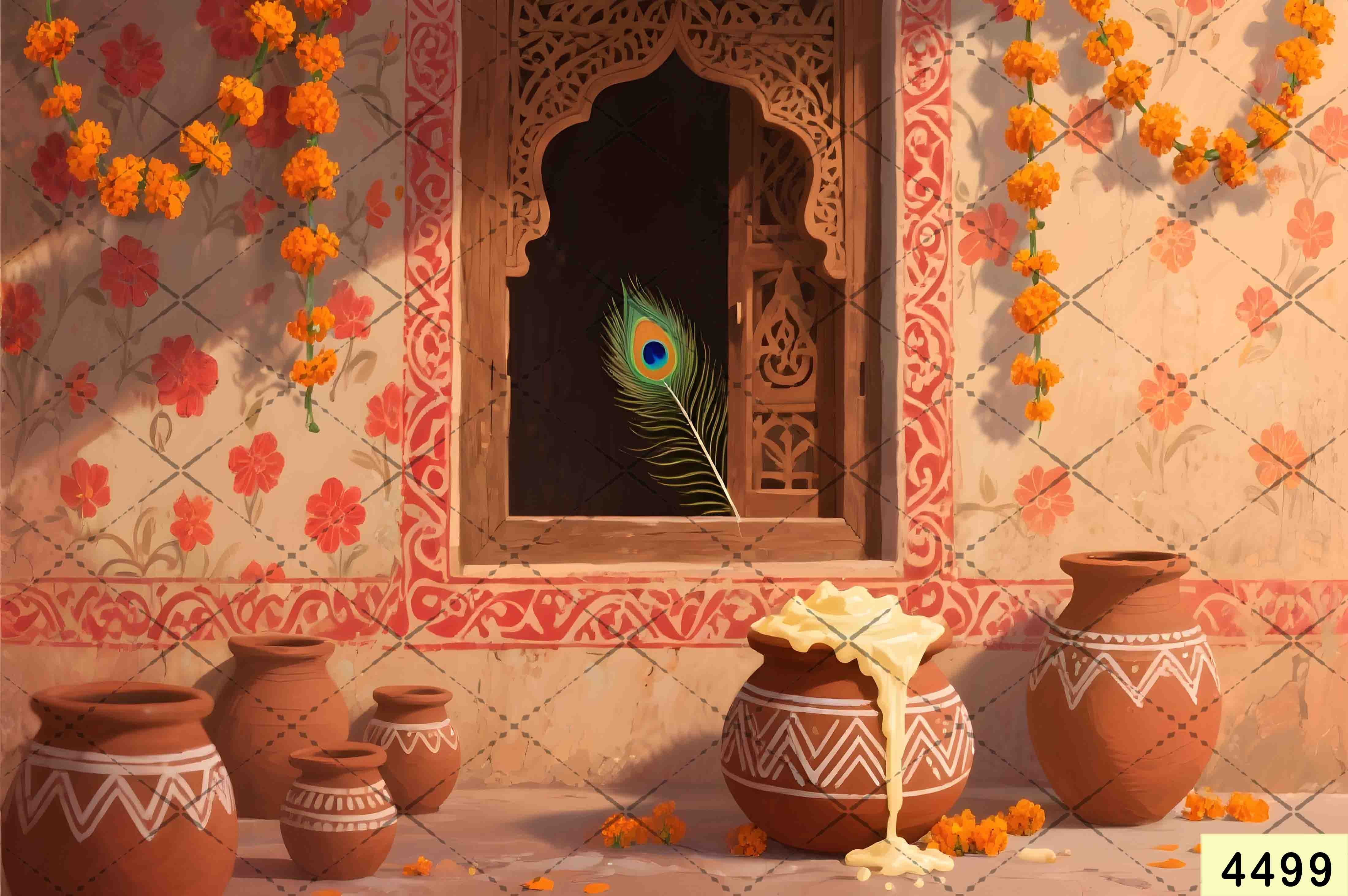 Janmashtami Backdrops | 5*7 Feet (4499)