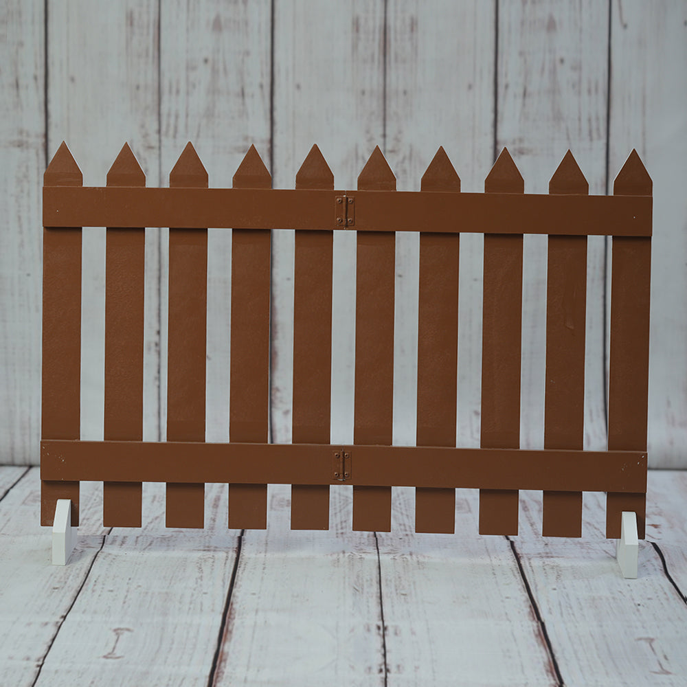 Wooden Garden Fence -Dual Side | White & Brown