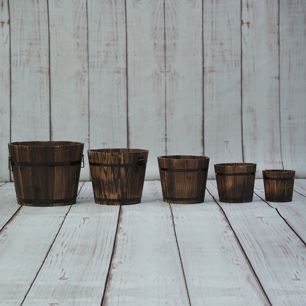 Wooden Bucket Set of 5
