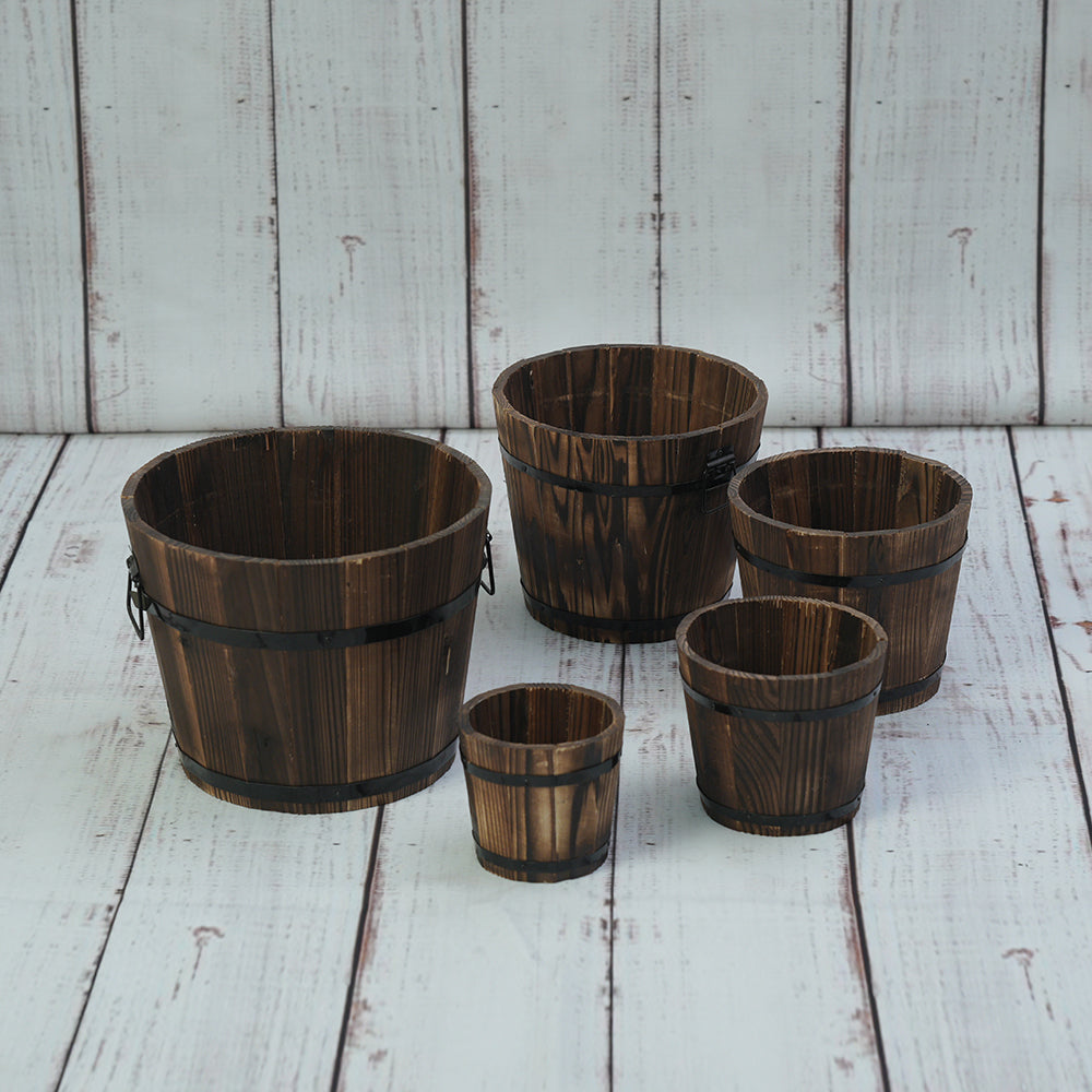 Wooden Bucket Set of 5