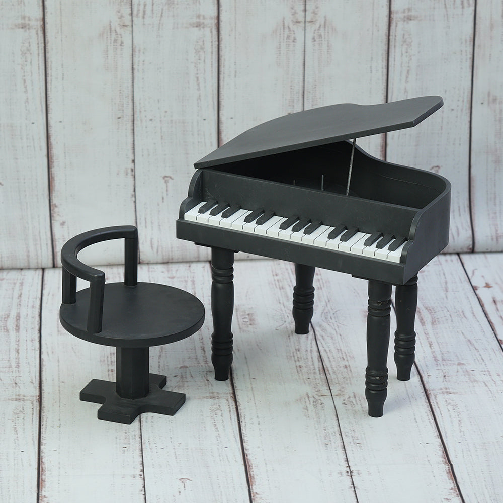 Grand Piano Props With Chair - Black