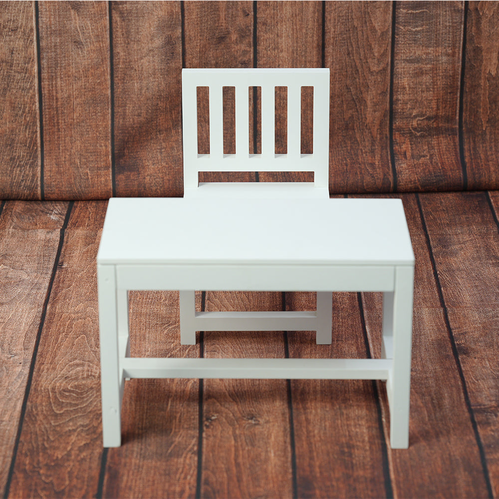 Set of 1 Table and Chair - White