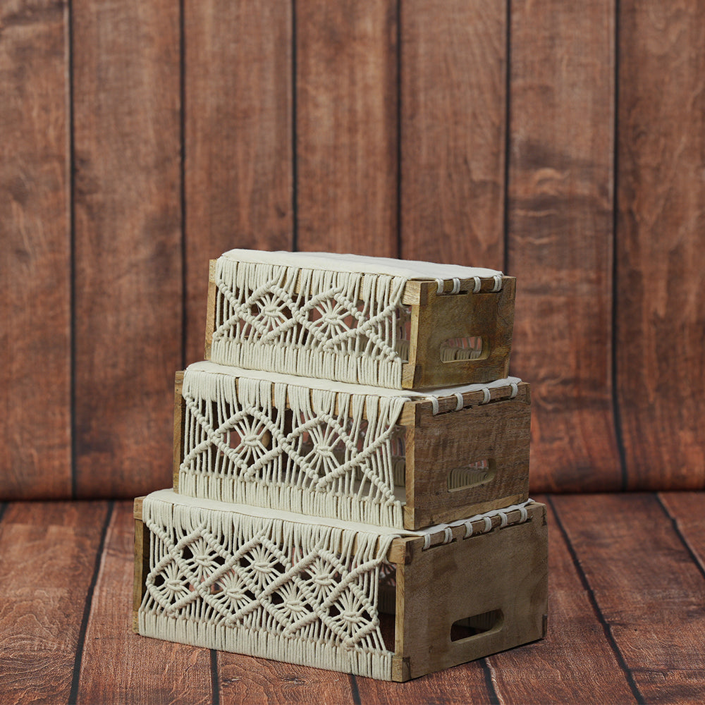 Macrame Baskets Set of 3