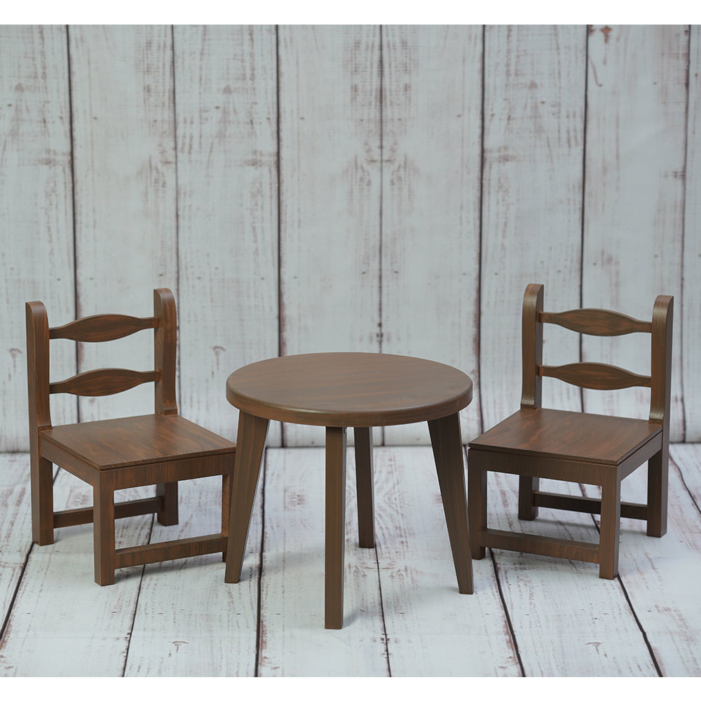 Set of 2 Chairs and 1 Table Garden Set - Brown