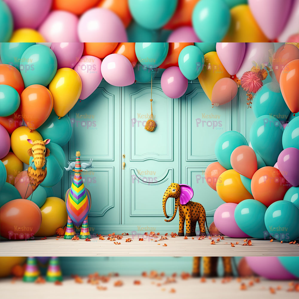 Balloon Theme Backdrop (1489)