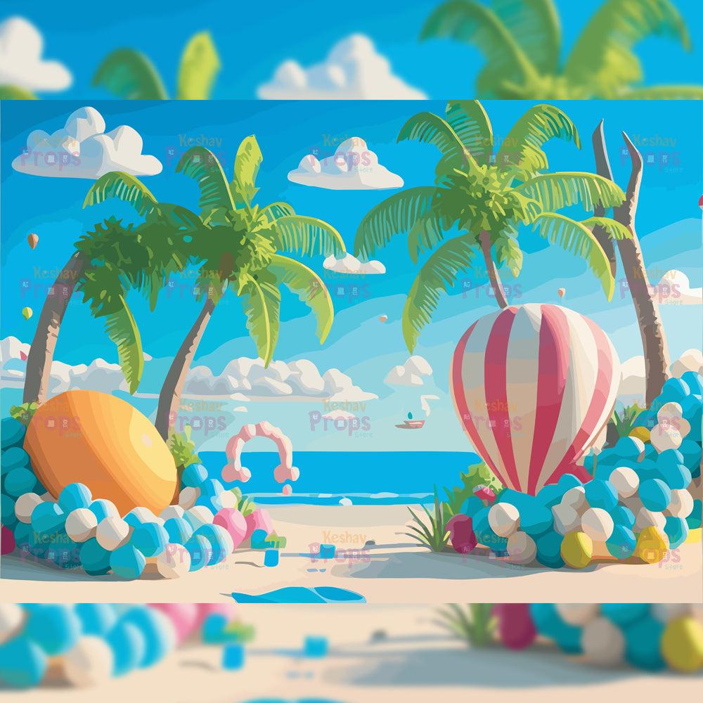 Beach Theme Backdrop (2074)