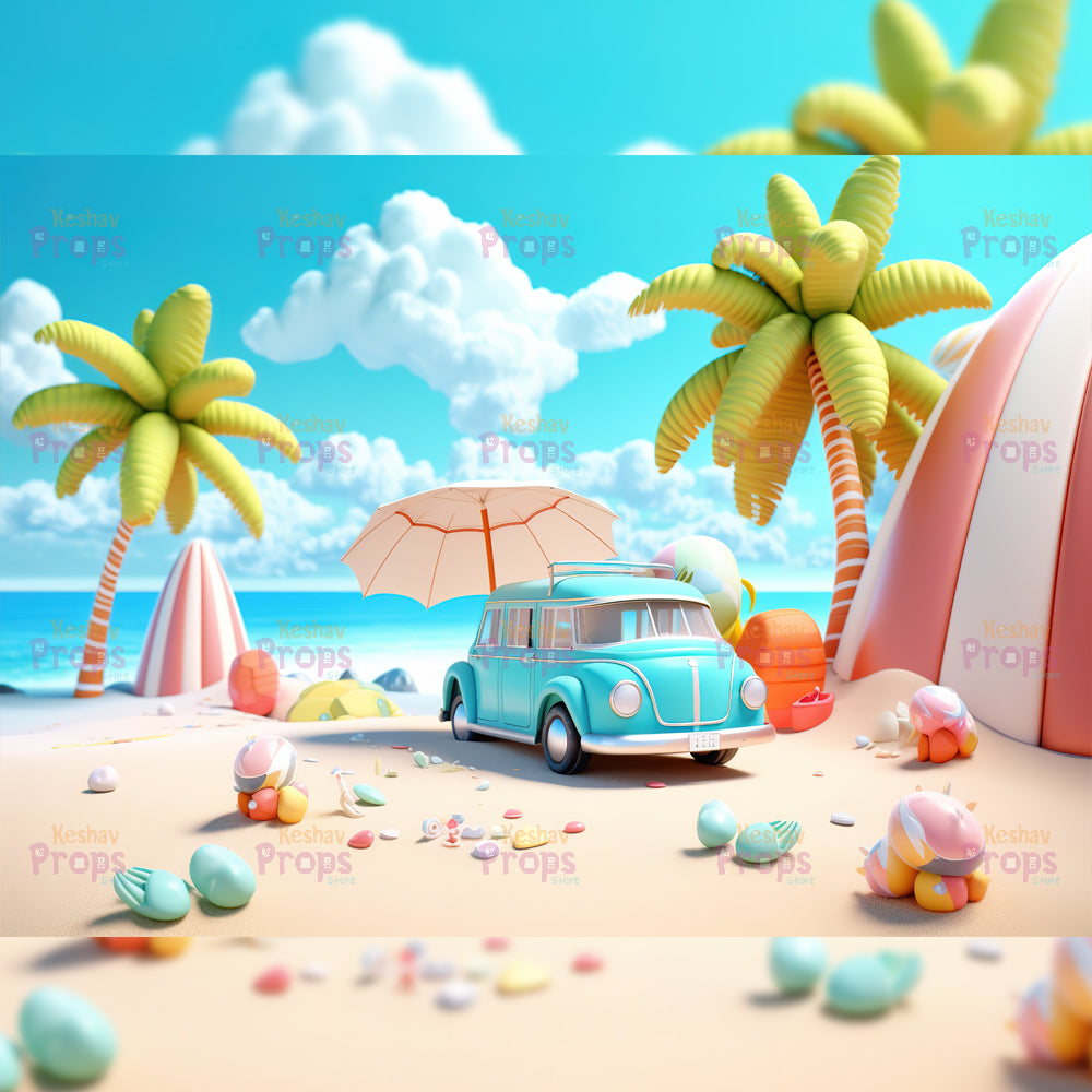 Beach Theme Backdrop (2118)