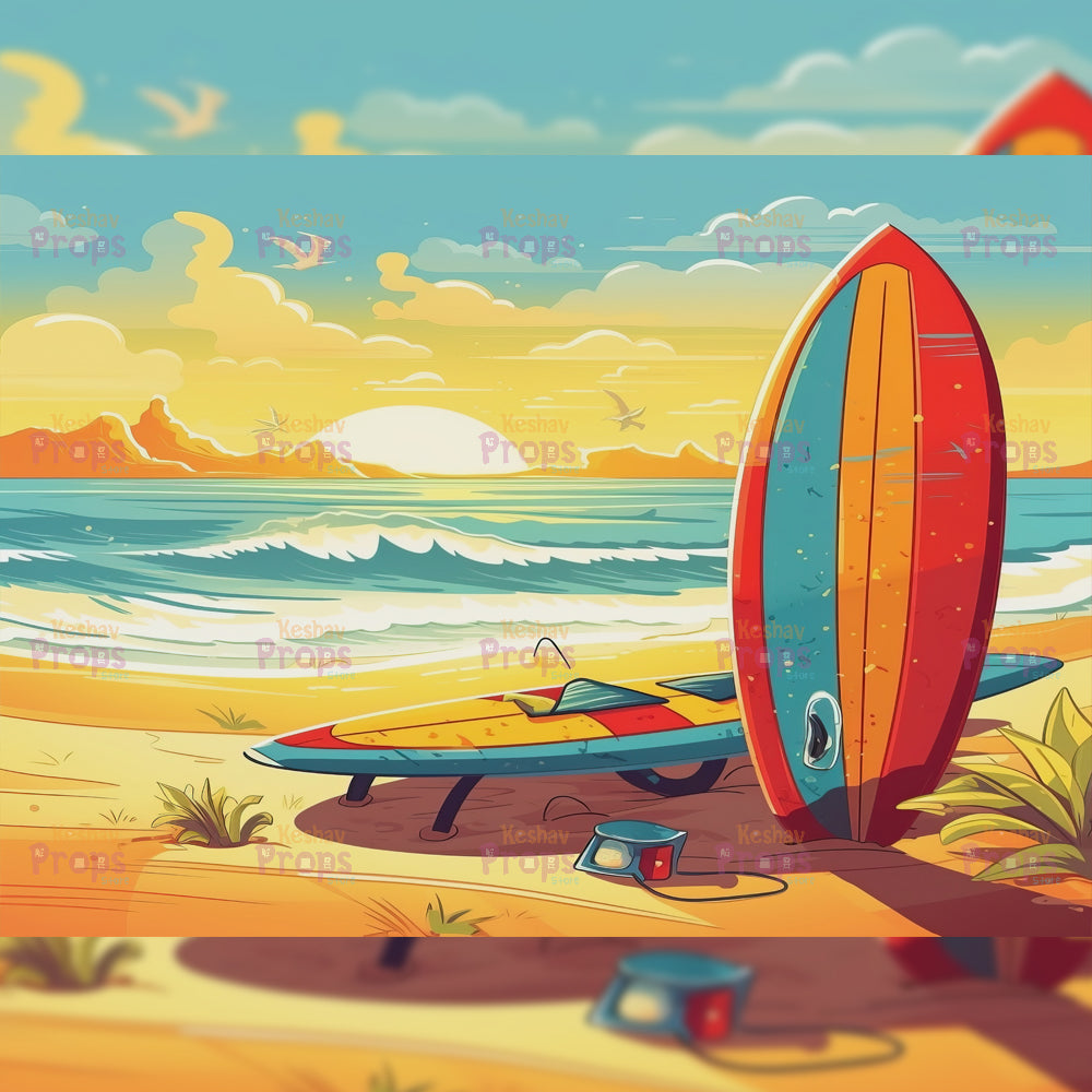 Beach Theme Backdrop (2325)