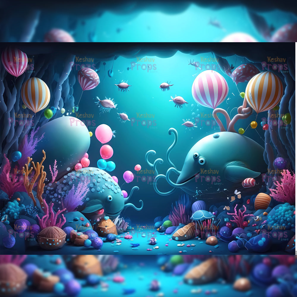 Mermaid Theme Backdrop (2834)