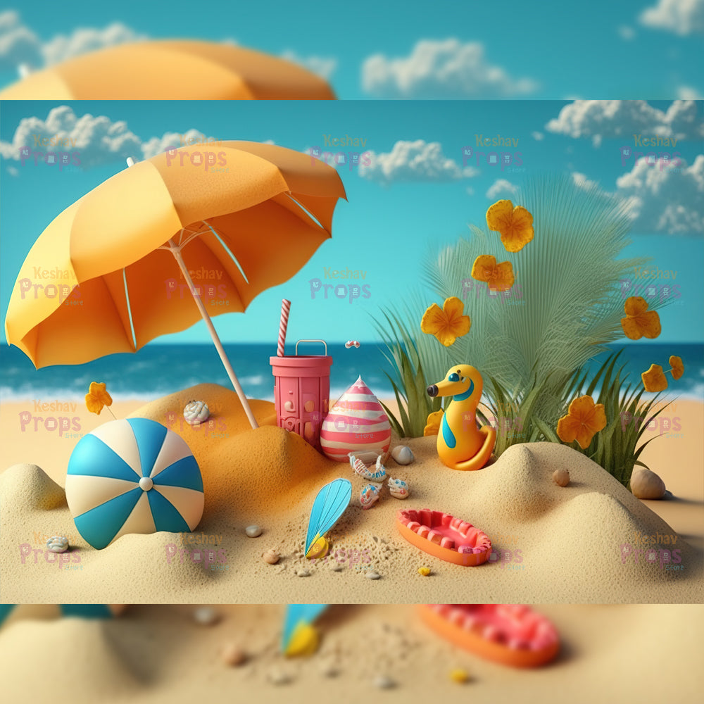 Beach Theme Backdrop (3095)