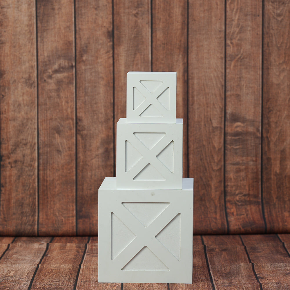 One And Two Apple Boxes| Big Size | White