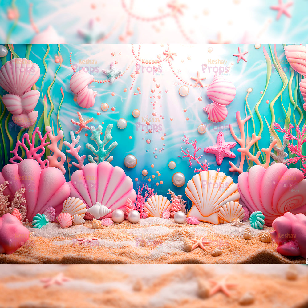 Mermaid Theme Backdrop (4233)