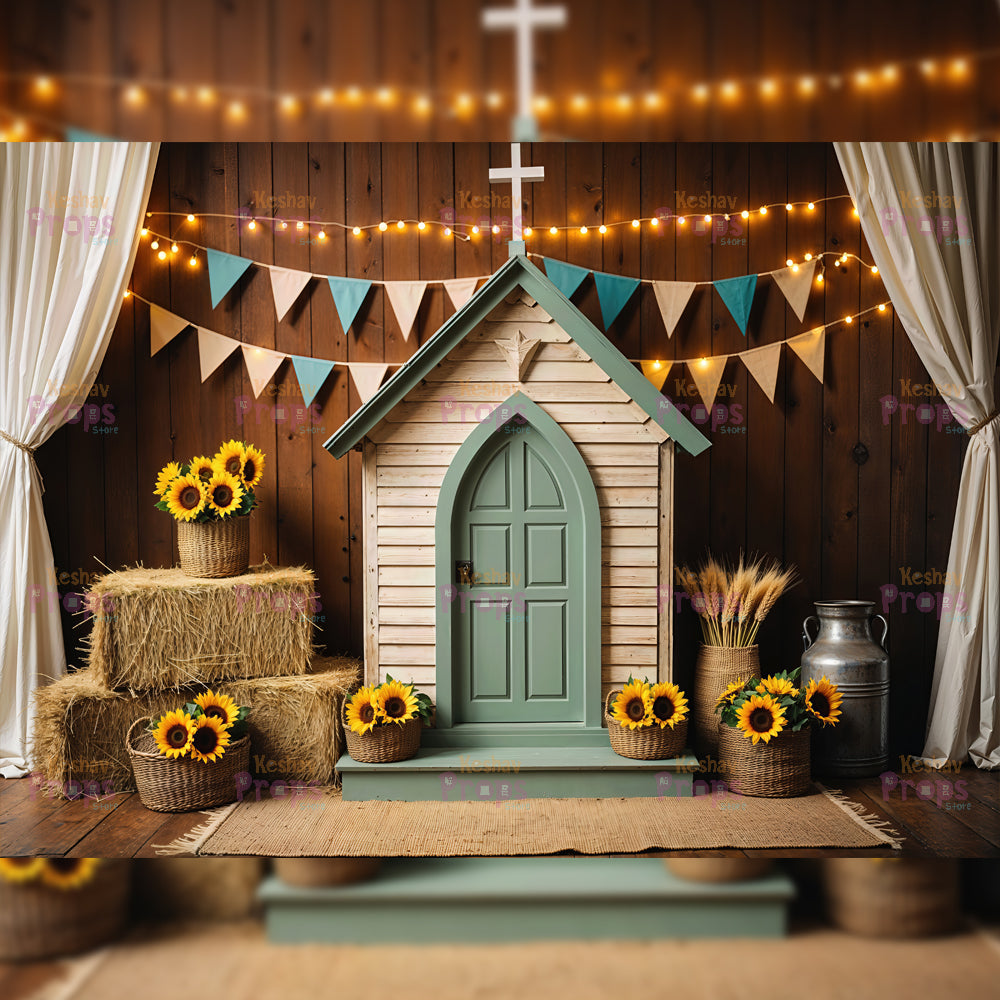 The Barn - Sunflower | Baby Printed Backdrops (4336)