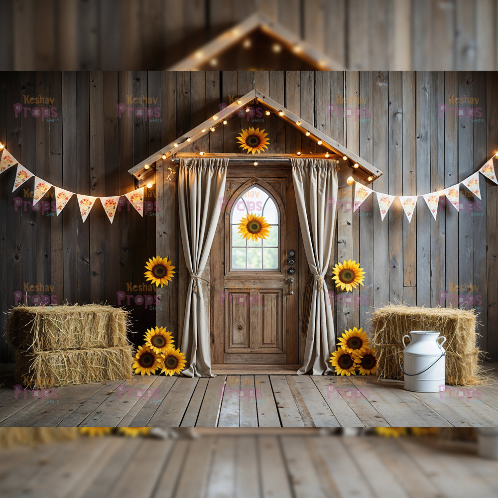 The Barn - Sunflower | Baby Printed Backdrops (4337)