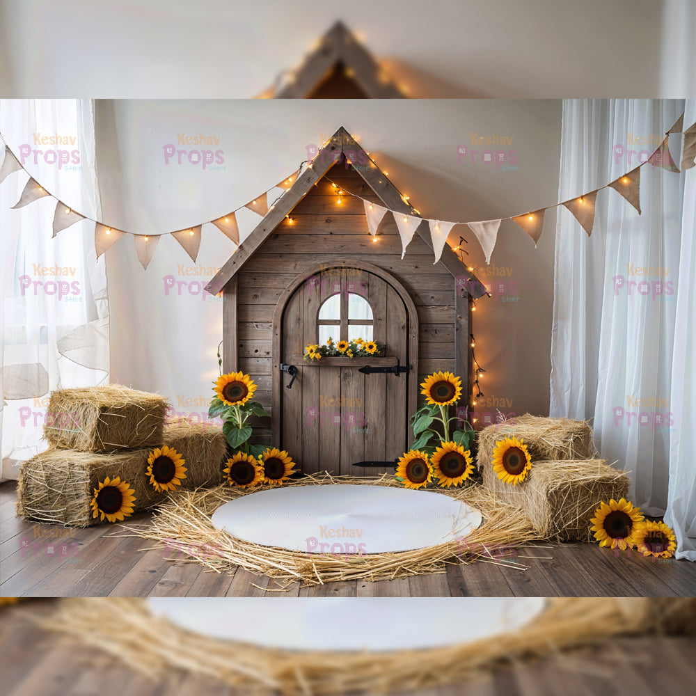 The Barn - Sunflower | Baby Printed Backdrops (4338)