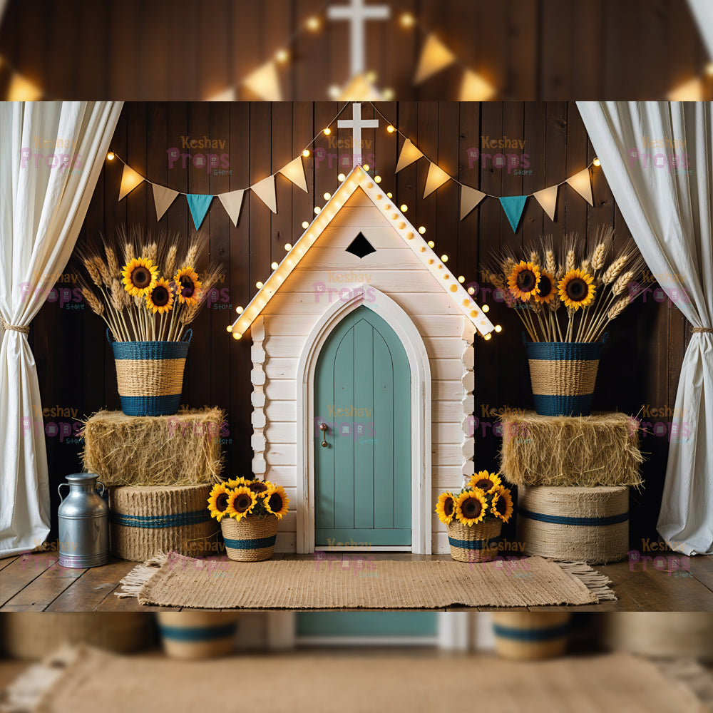 The Barn - Sunflower | Baby Printed Backdrops (4379)