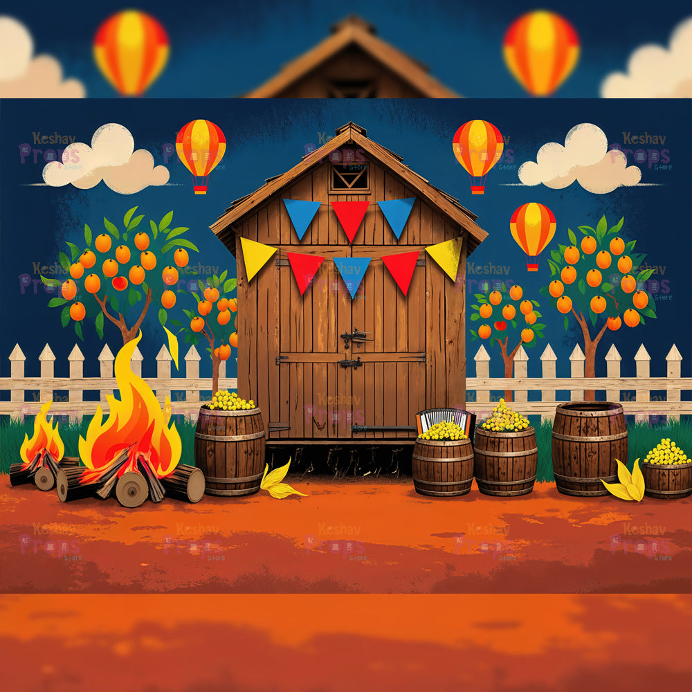 The Barn - Sunflower | Baby Printed Backdrops (4383)