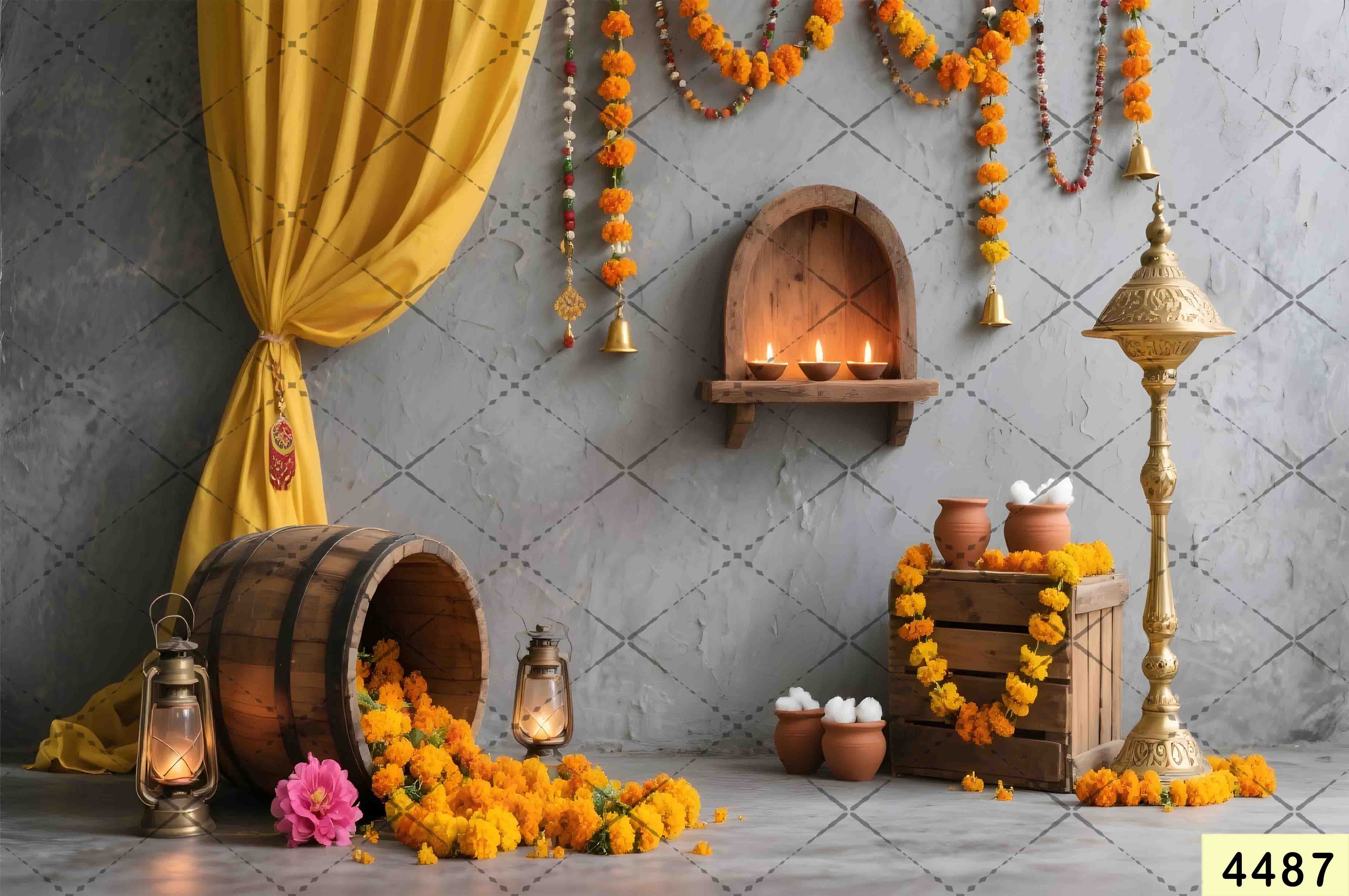 Janmashtami Backdrops | 5*7 Feet (4487)