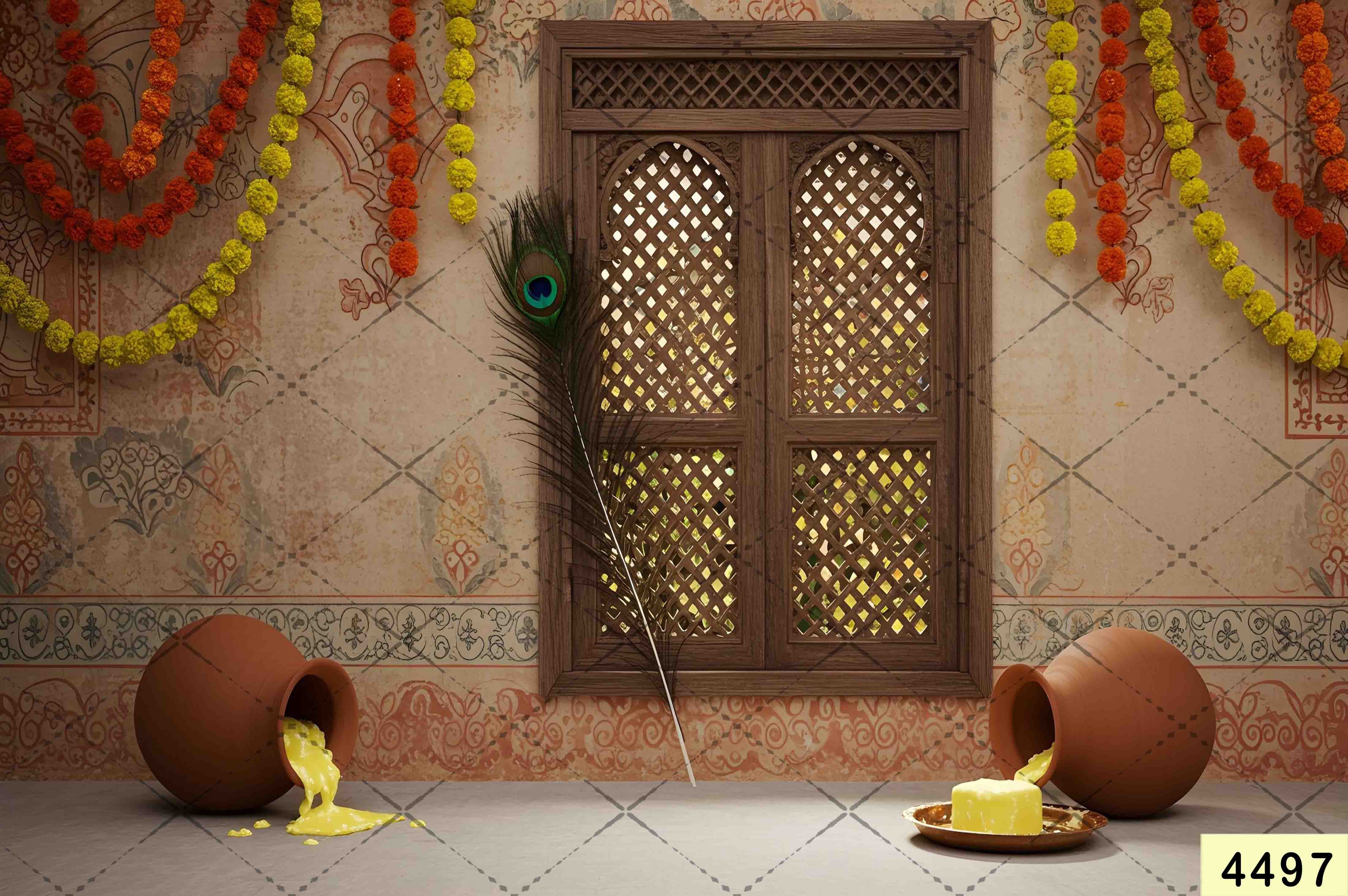 Janmashtami Backdrops | 5*7 Feet (4497)