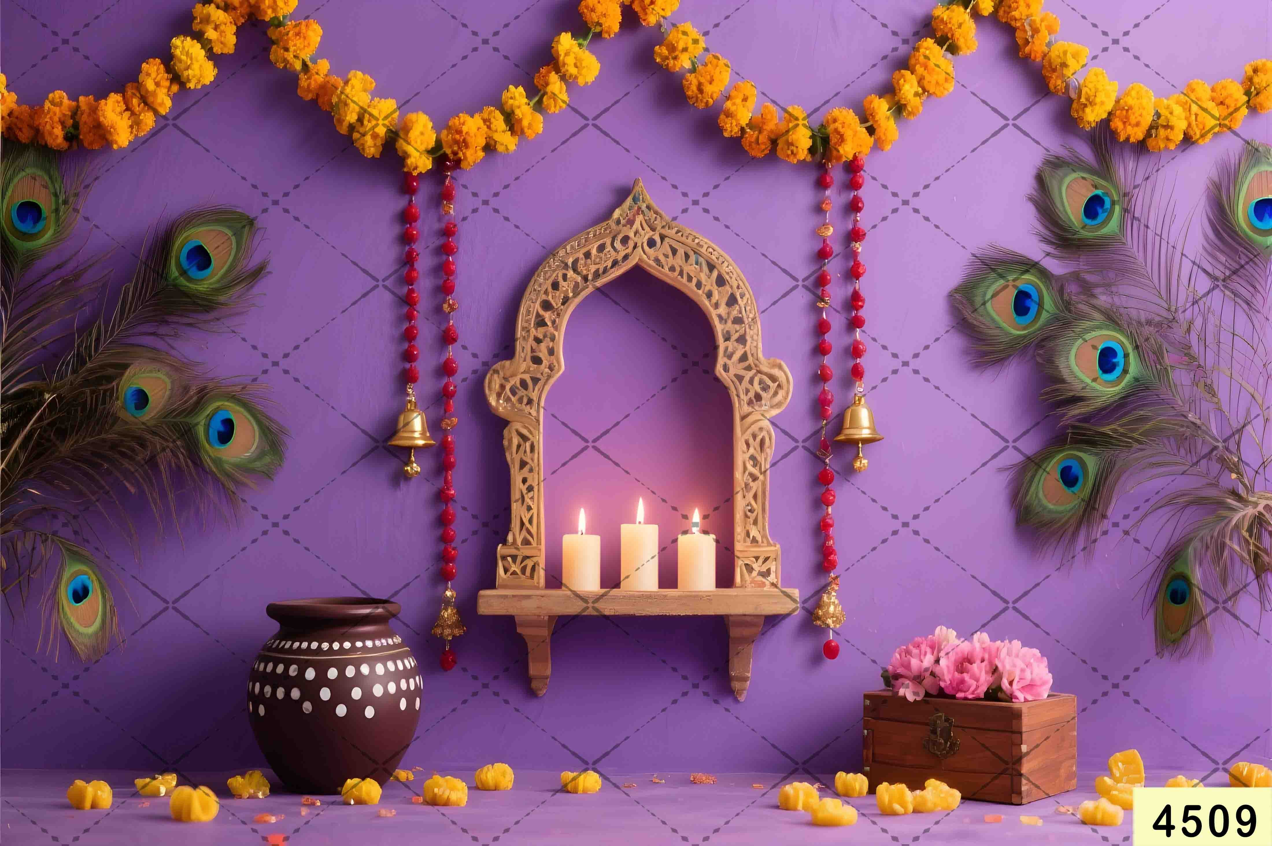 Janmashtami Backdrops | 5*7 Feet (4509)