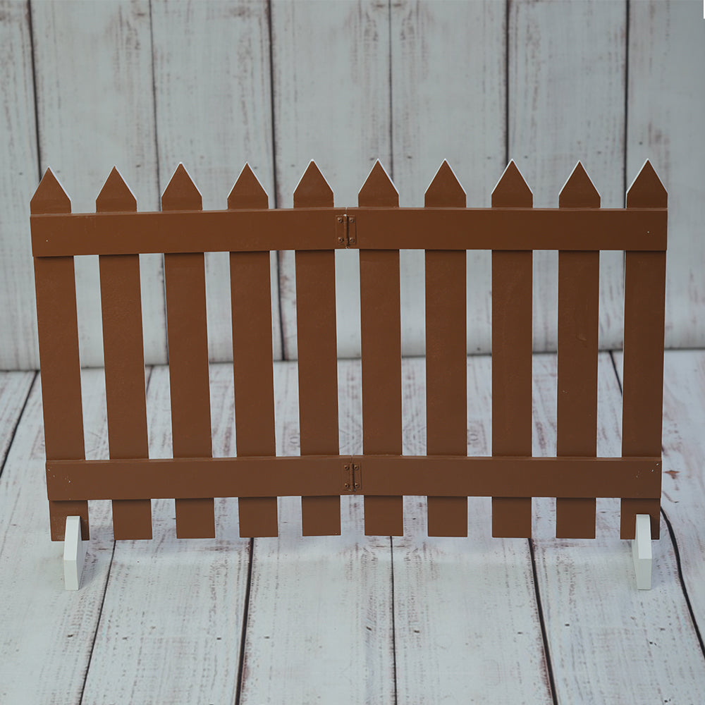 Wooden Garden Fence -Dual Side | White & Brown