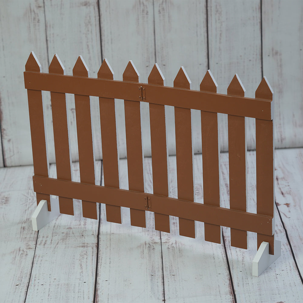 Wooden Garden Fence -Dual Side | White & Brown