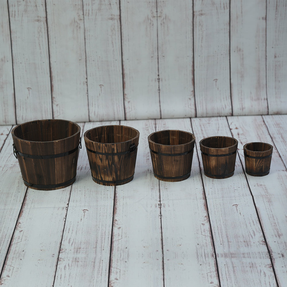 Wooden Bucket Set of 5