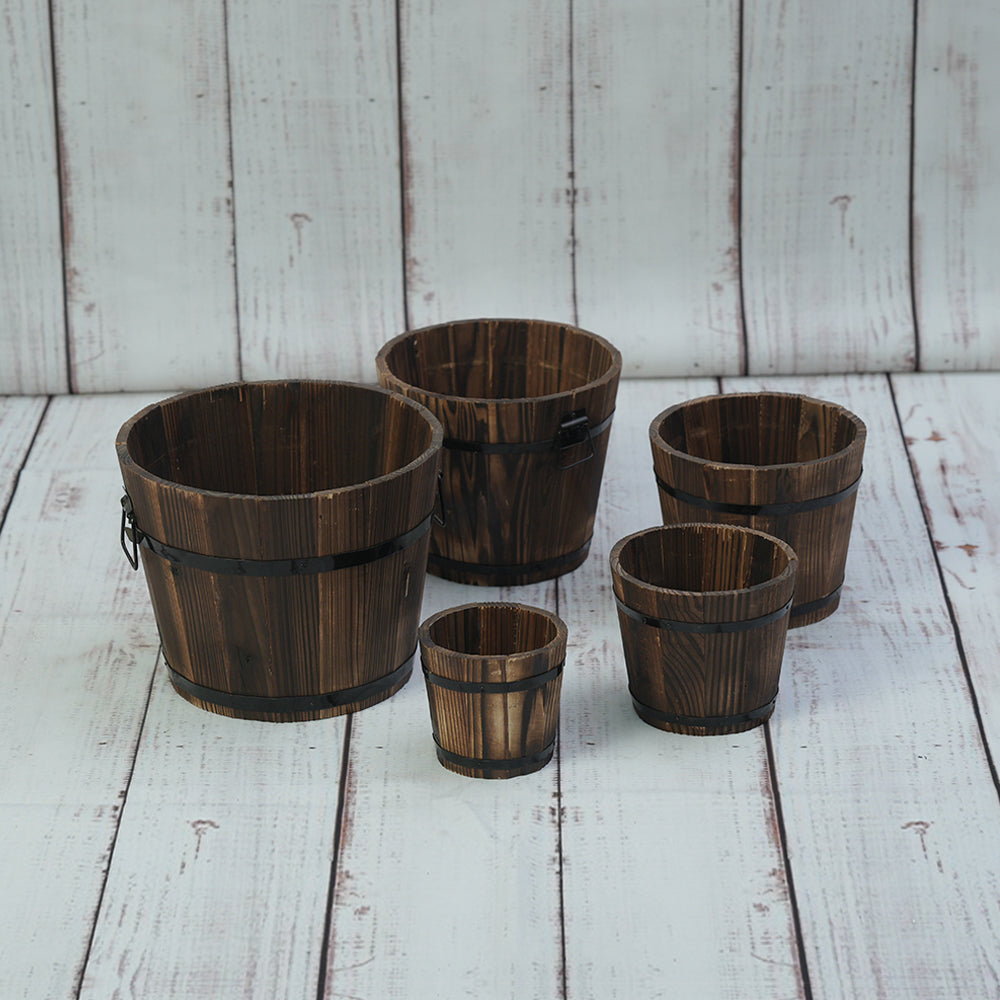 Wooden Bucket Set of 5