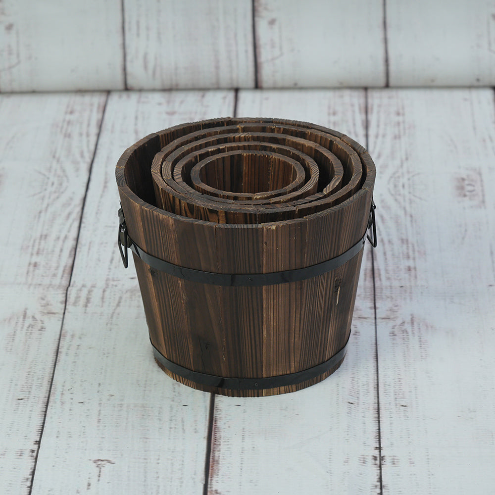 Wooden Bucket Set of 5