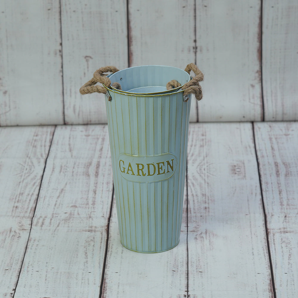 Metal Flower Pot Set of 3 - Blue