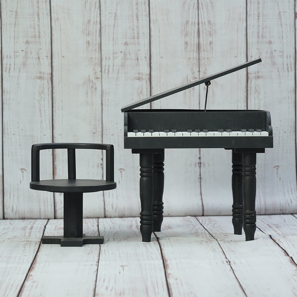 Grand Piano Props With Chair - Black