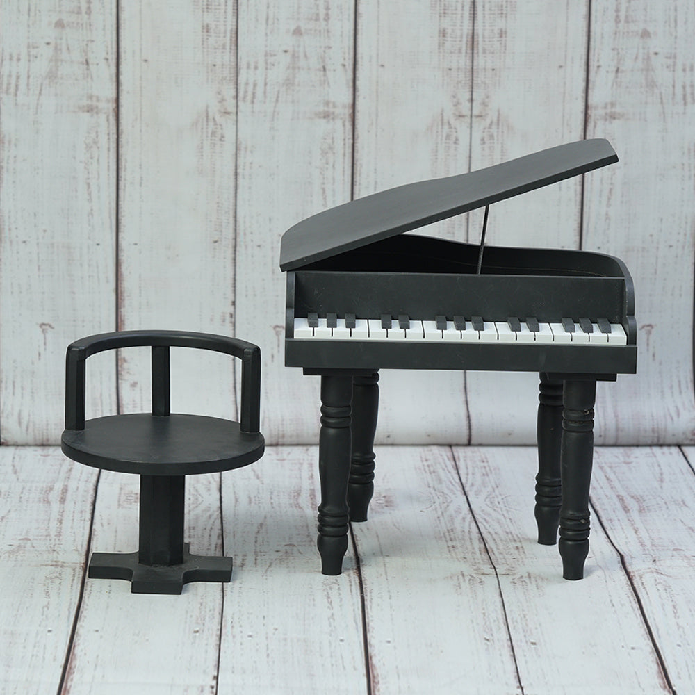 Grand Piano Props With Chair - Black