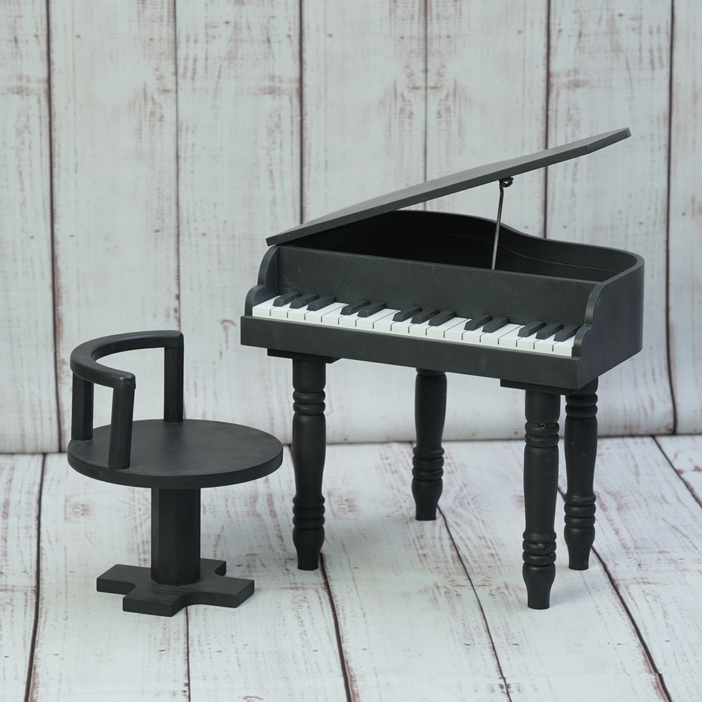 Grand Piano Props With Chair - Black