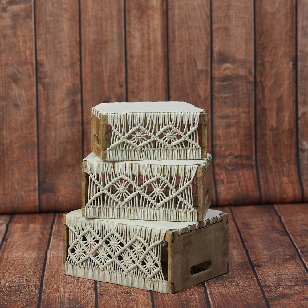 Macrame Baskets  Set of 3
