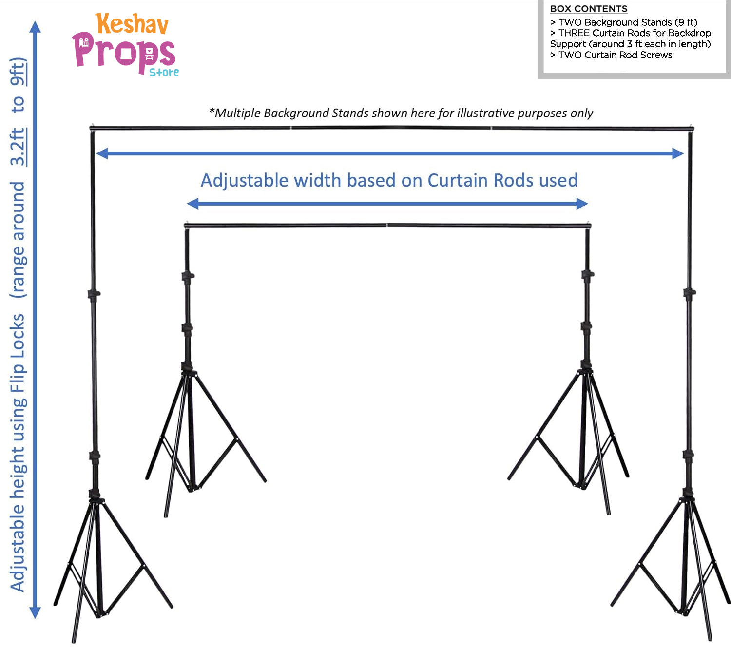 Backdrops Stand 9*9 Feet | Portable | Adjustable